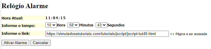 Relgio Alarme com Link